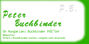 peter buchbinder business card